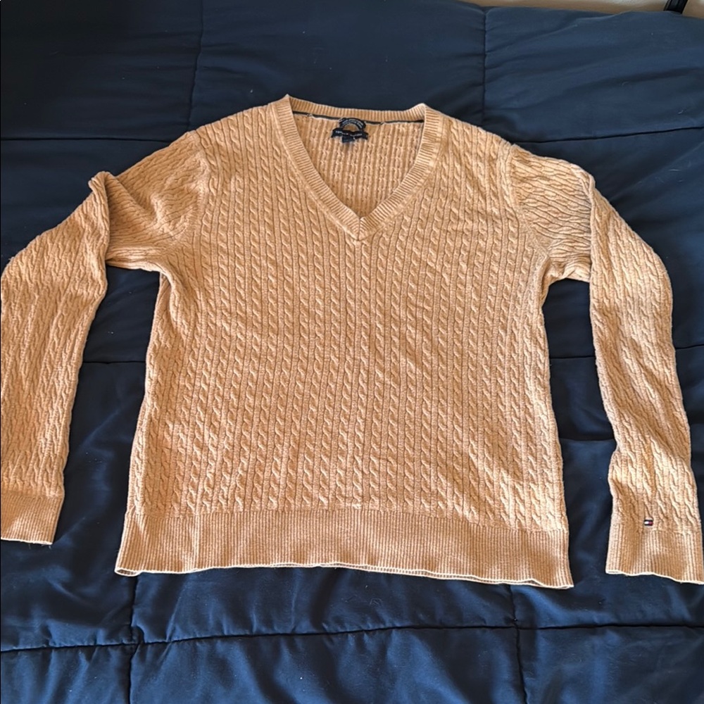 Tommy Hilfiger Tan Cable Knit Sweater